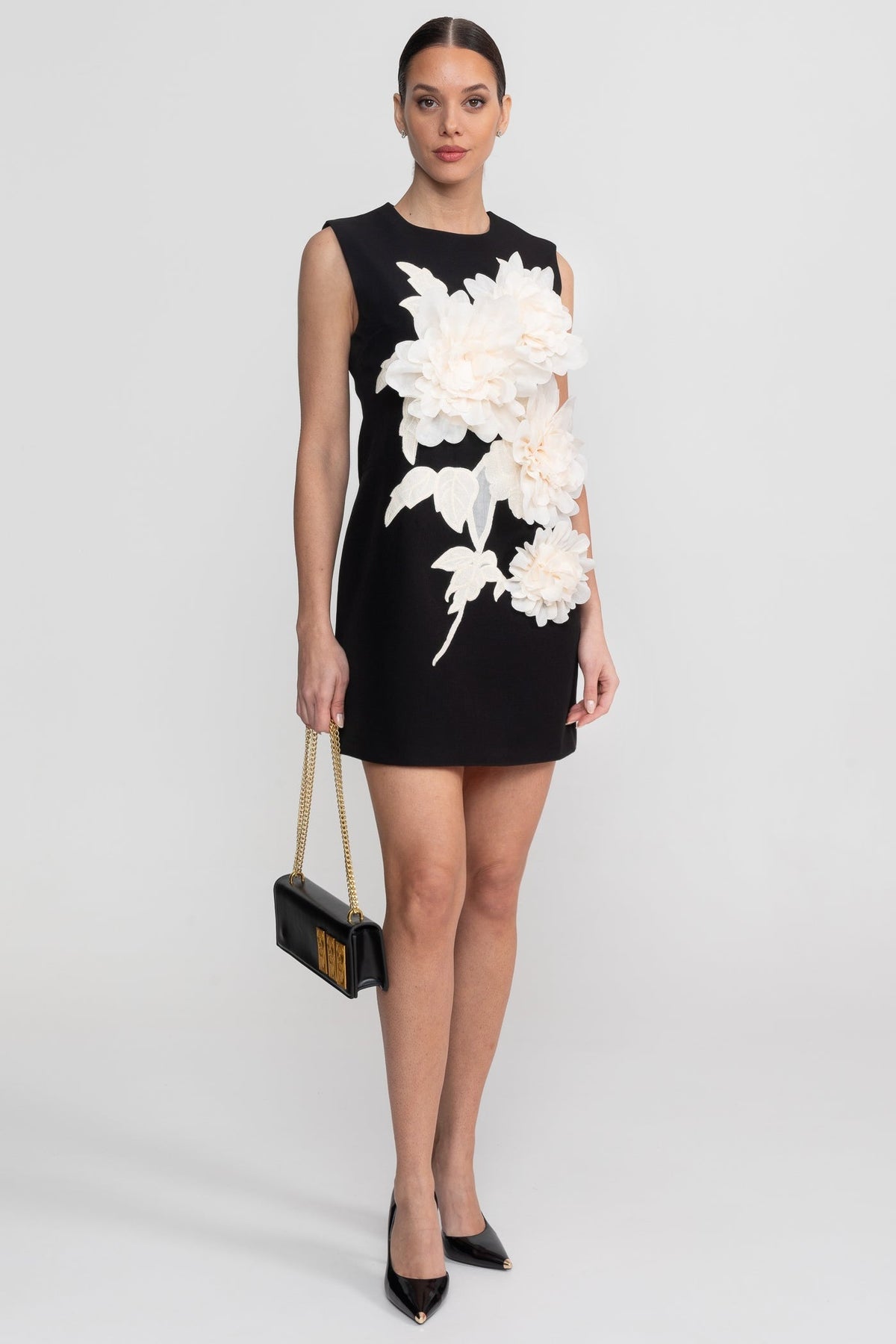 Sleeveless Mini Dress - Black - View 4