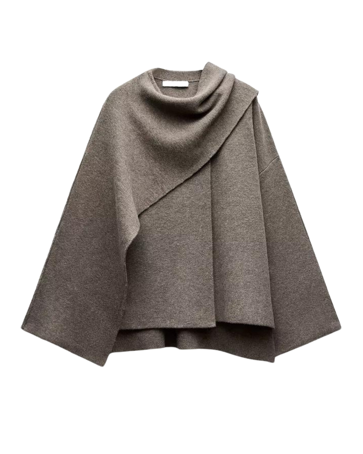 Draped Front Knit Cape Poncho 8