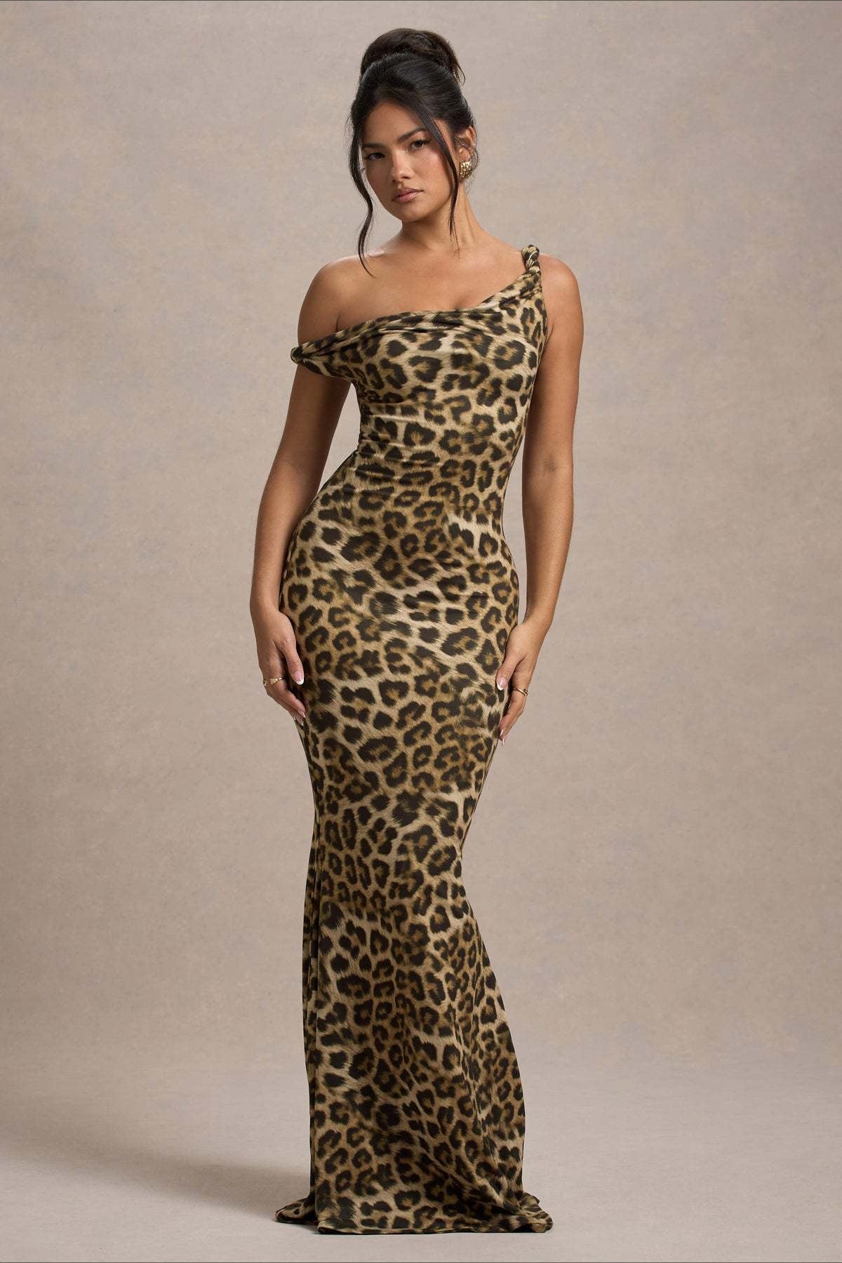 Floral Print One Shoulder Fishtail Bodycon Maxi Dress - View 7