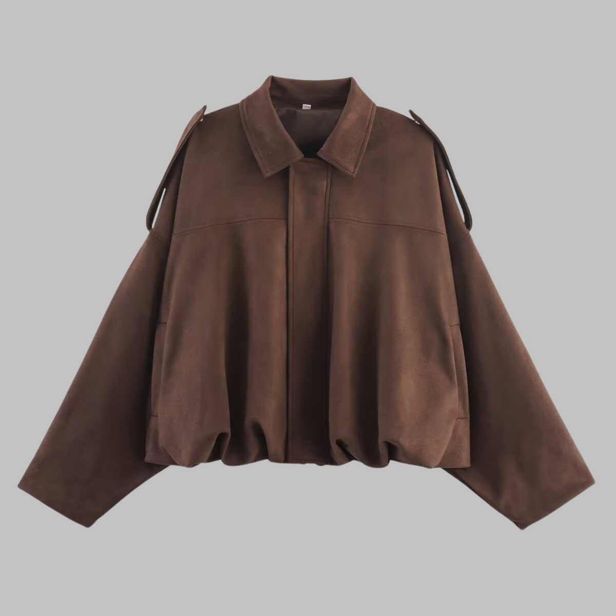 Drop Shoulder Button Front Suede Look Shirt Jacket 2