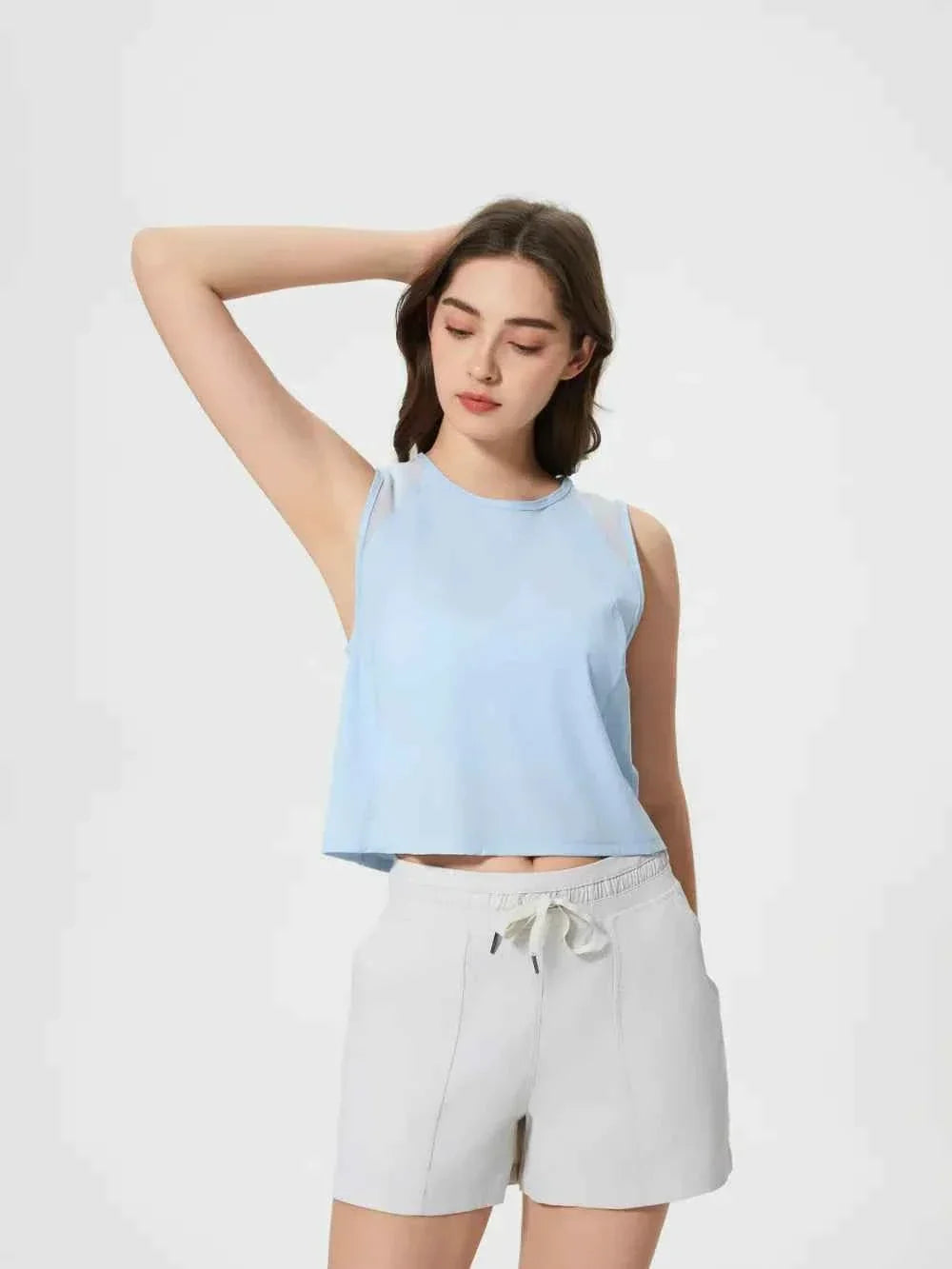 Millennia Round Neck Cropped Active Tank