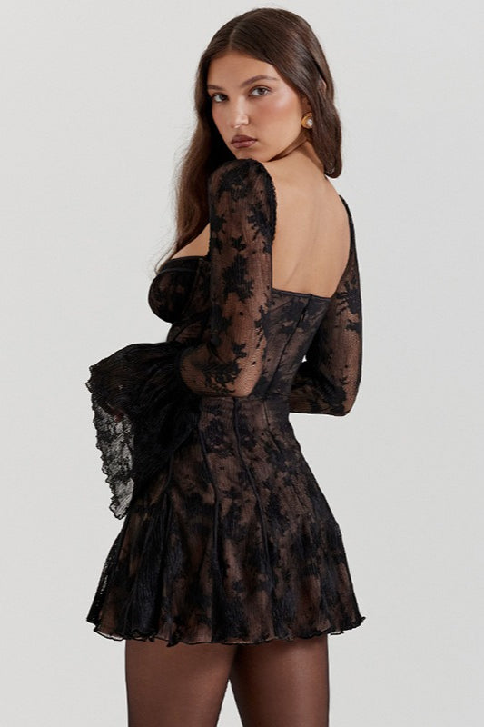 Backless Lace Mini Dress