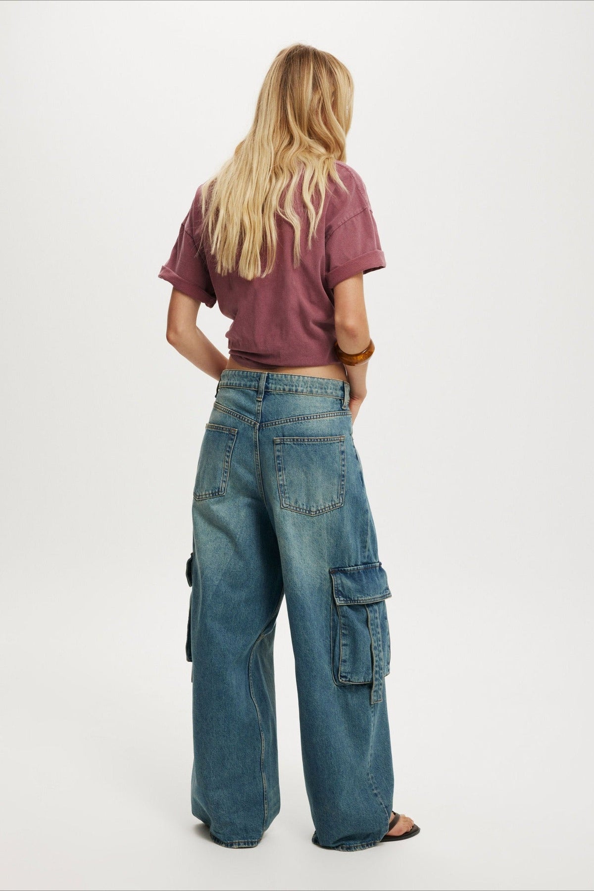Vintage Washed Wide-Leg Denim Jeans