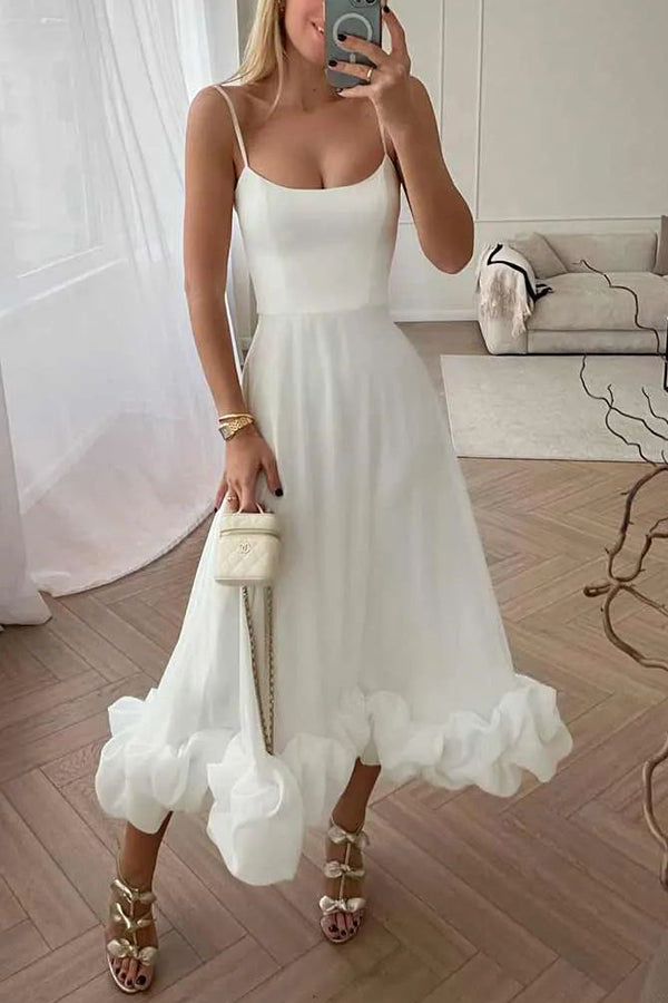 Chiffon Sweetheart Neckline Ruffled Mini Dress - View 2