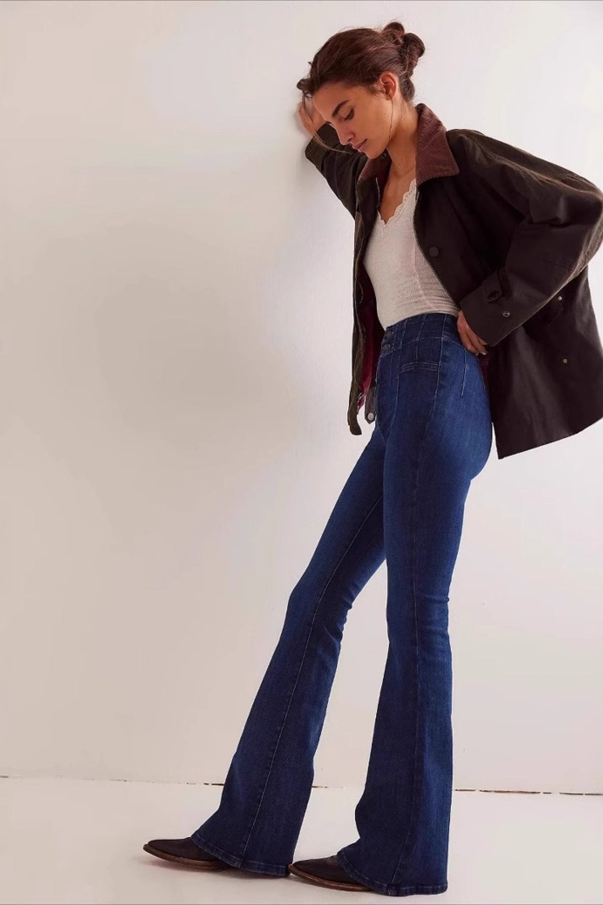 High-Waist Wide-Leg Denim Jeans