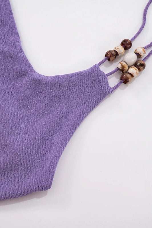 Knit Square Neck Cross Back Bodycon Mini Dress - View 6