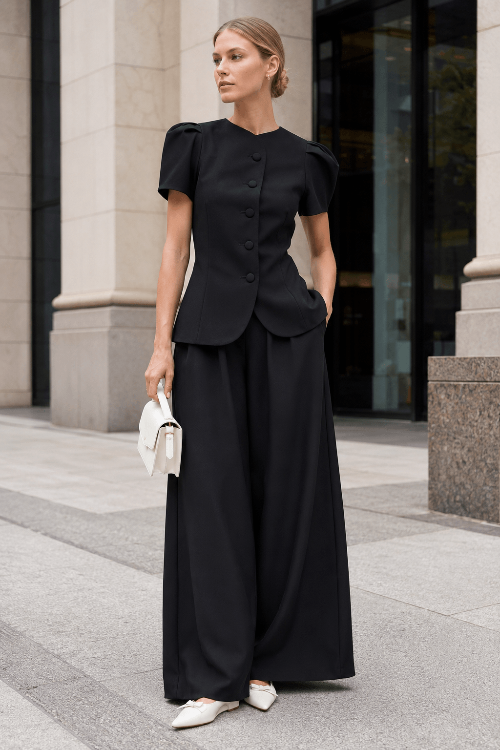 Jacket High Waist Two Piece Work Set