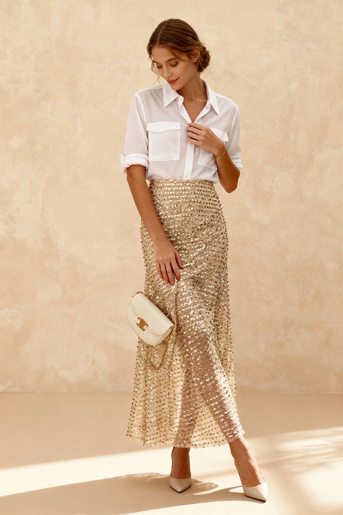 Sequins High-Waisted Maxi Skirt