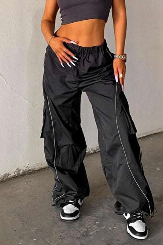 Vintage Street Straight Wide Leg Cargo Pants