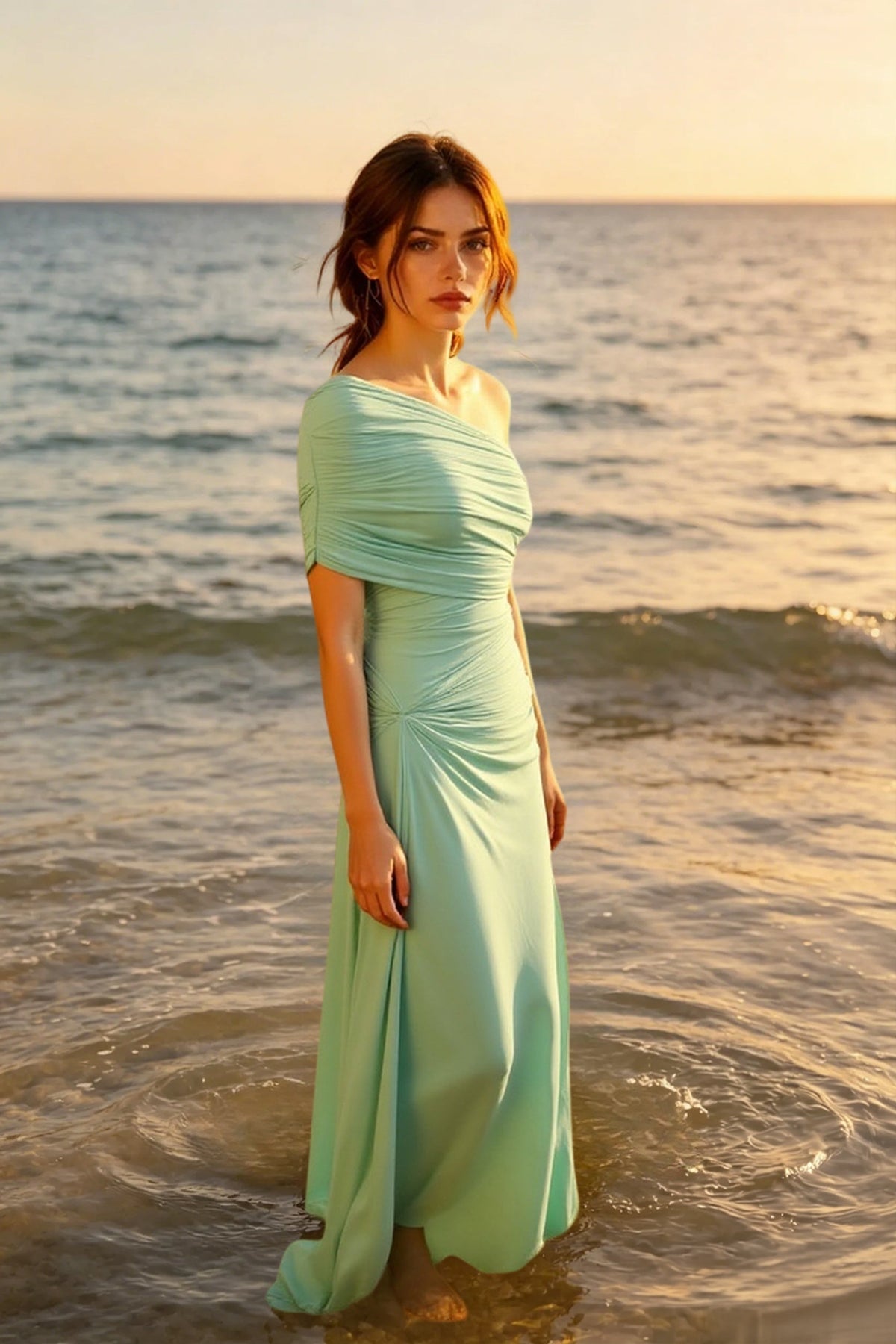 Off-the-Shoulder Ruched Bodycon Dress