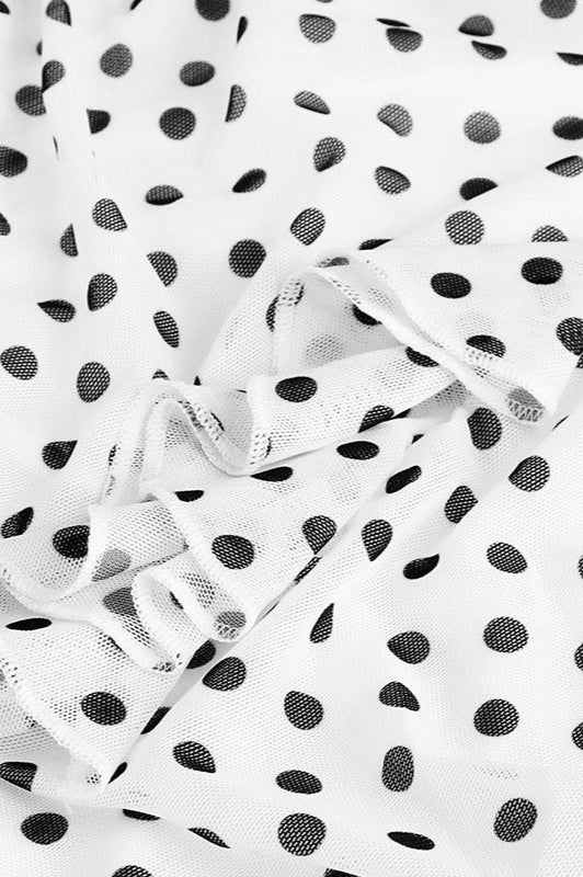 Polka Dot Backless Cami Mesh Maxi Dress - View 5