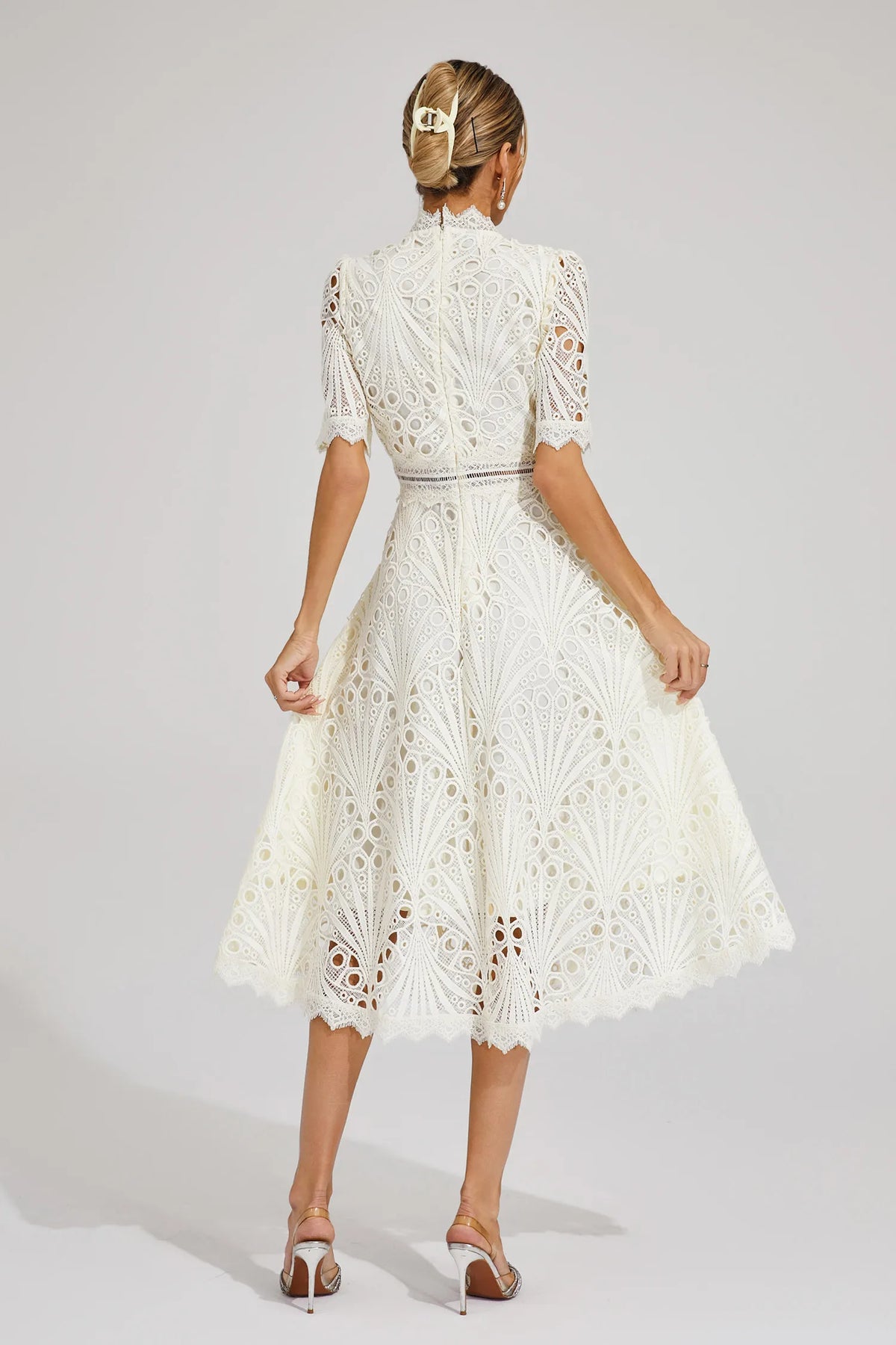Hallie | Lace Midi Dress - View 13