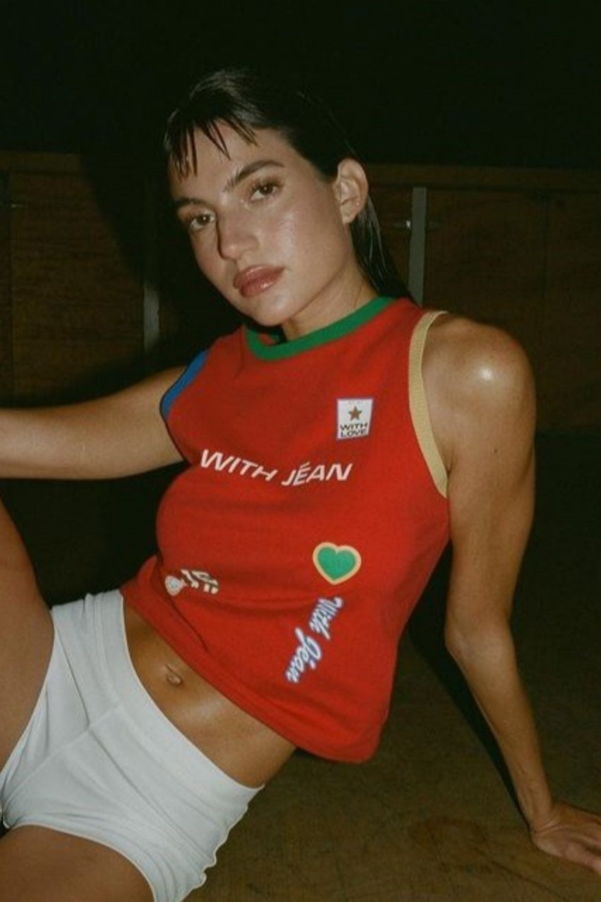 Y2K Panel Letter Print Tank Top