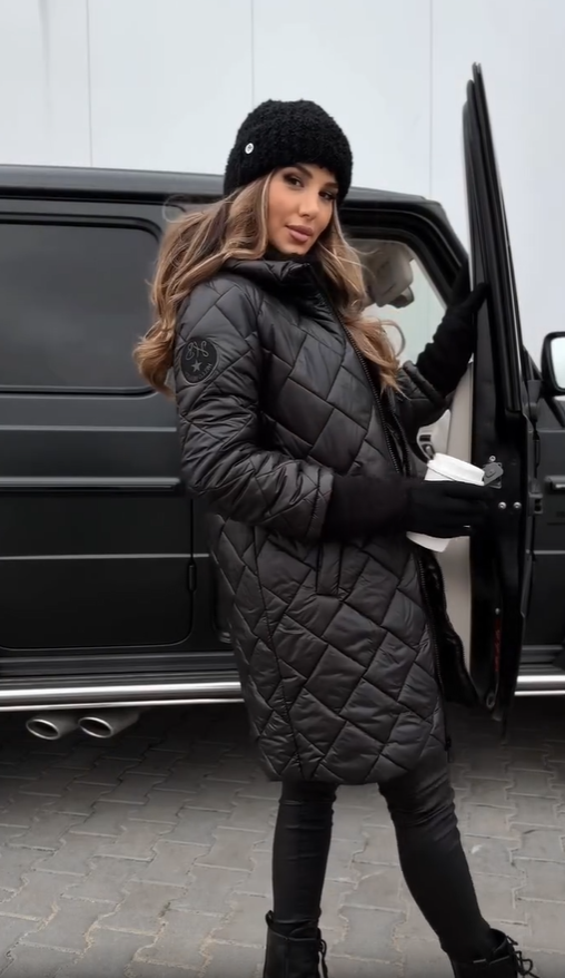 Quilted Hooded Zip Front Longline Puffer Coat 11