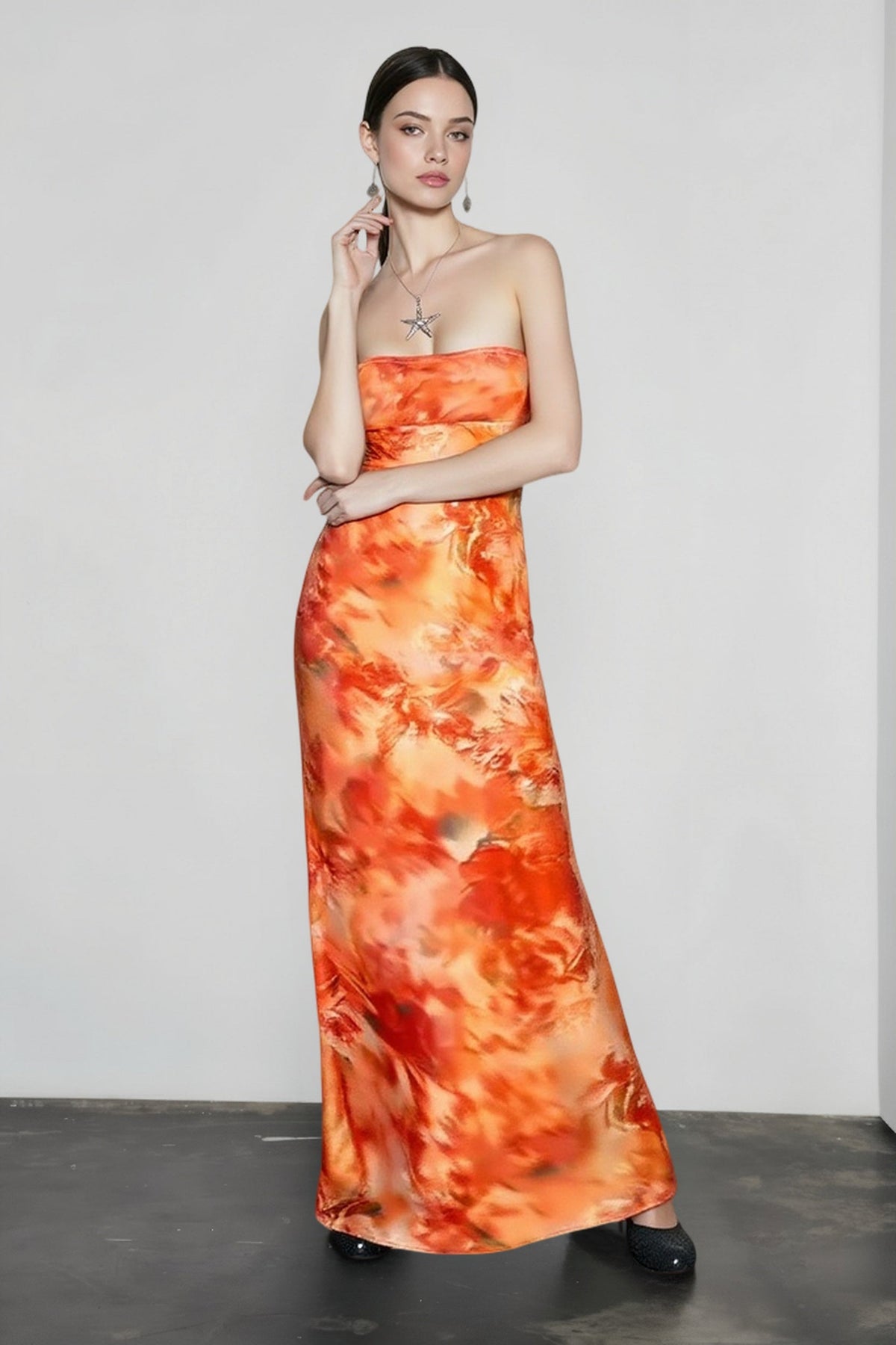 Ruched Floral Dress