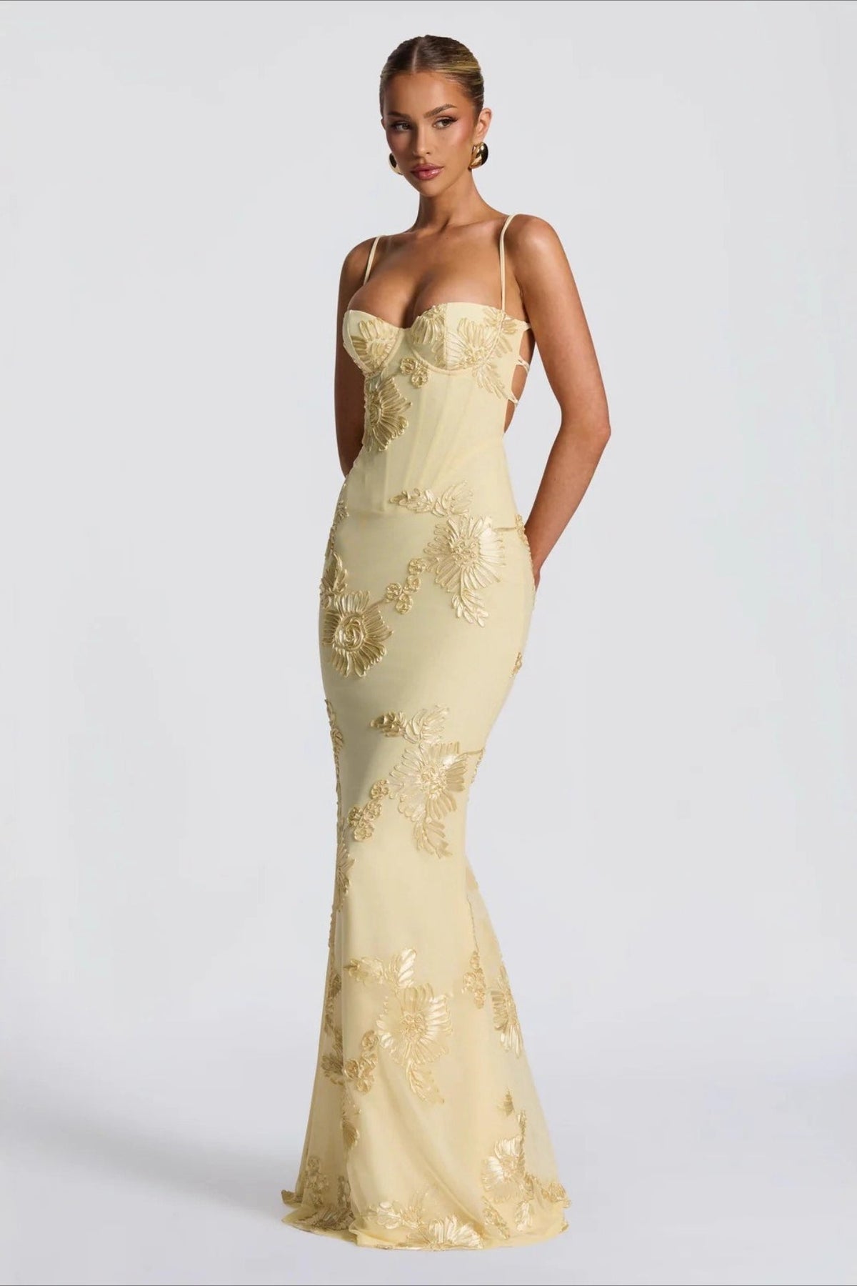 Backless Floral Maxi Dress