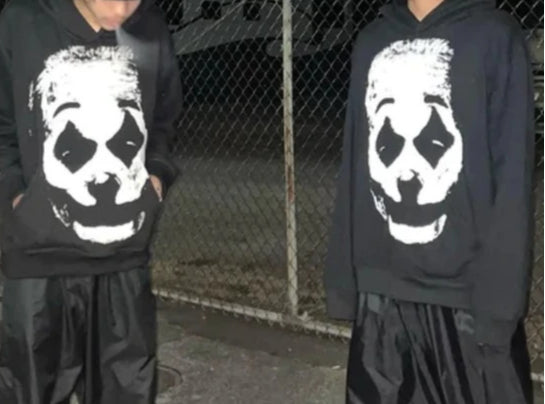 Clown Graphic Oversized Hoodie black / S