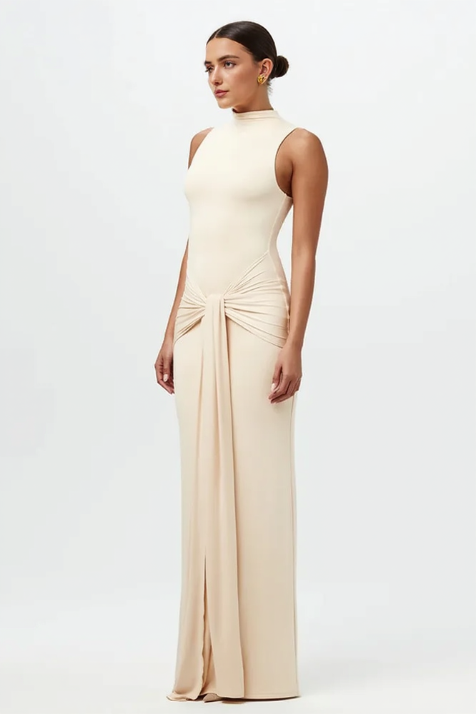 High Neck Sleeveless Tie Waist Wide Leg Jumpsuit 7
