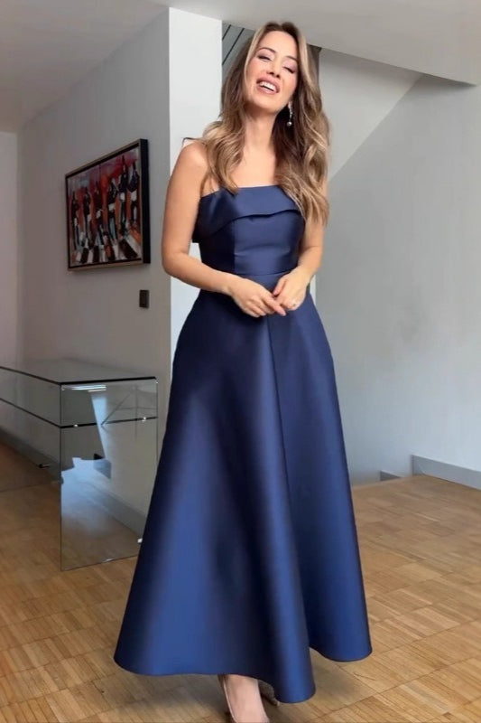 Spaghetti Strap Fit and Flare A-Line Midi Dress - View 13