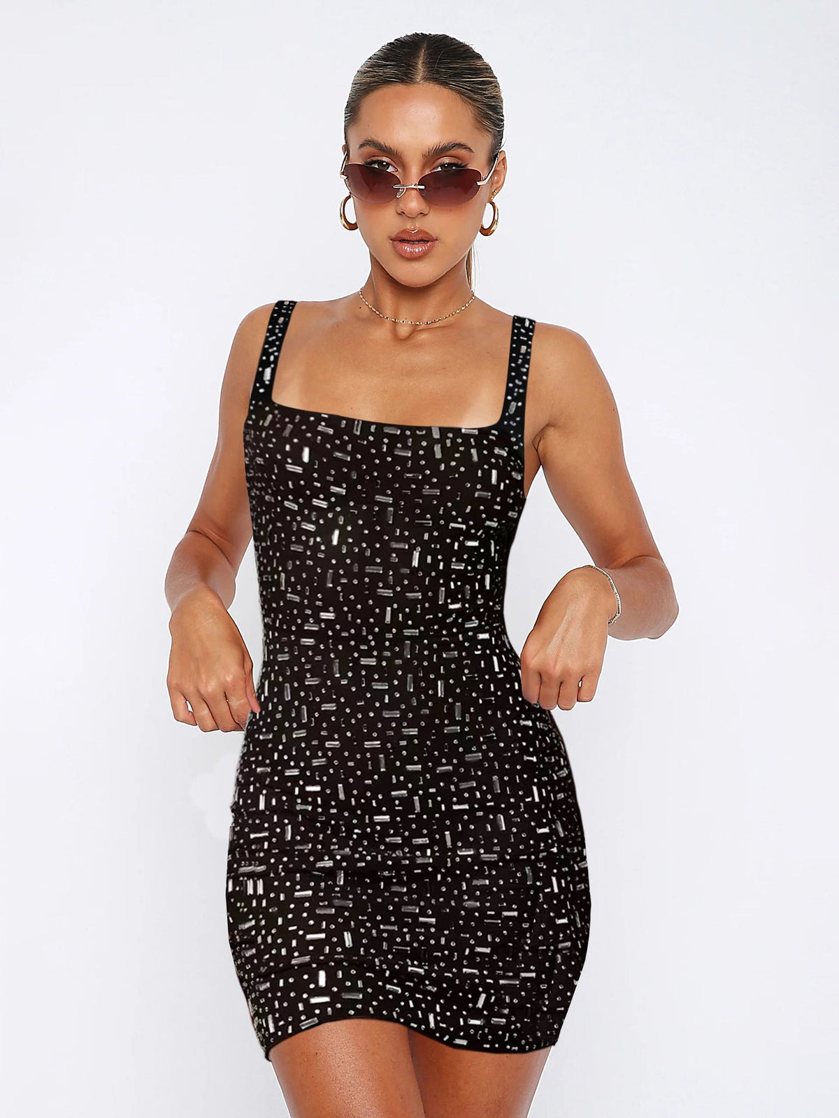 Party Focus Rhinestone Mini Dress