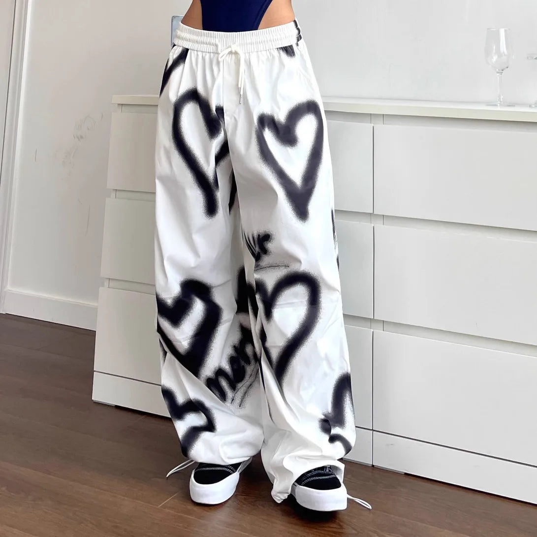 Graffiti Hip Hop Loose Casual Pants WHITE / S