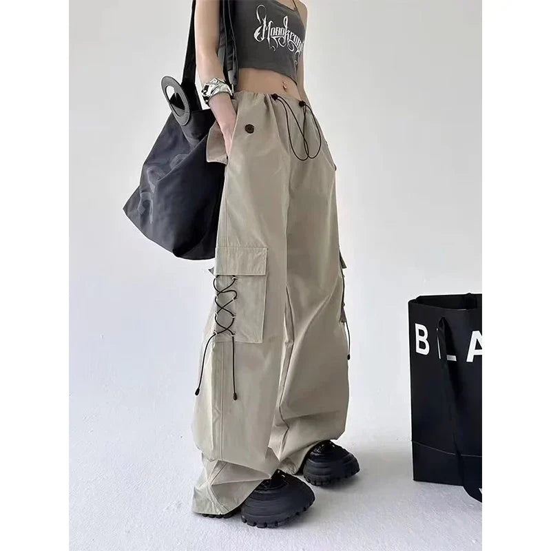 High Street Pleated Casual Pants Khaki / S