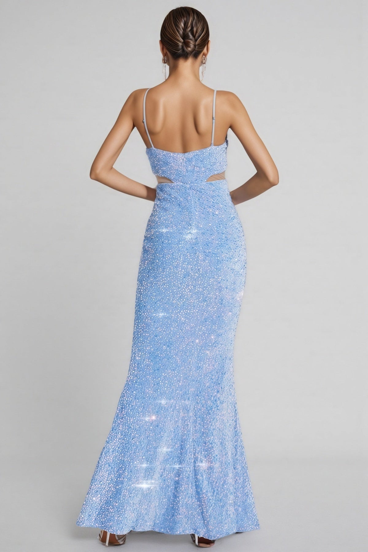 Sequin Sweetheart Cut Out Mermaid Maxi Gown - View 7