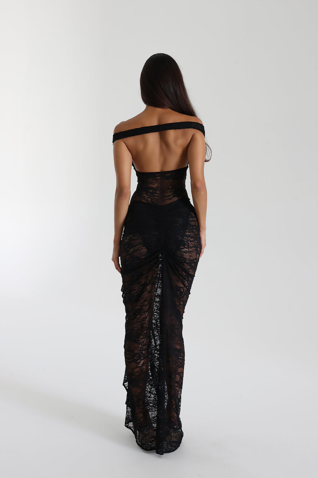 Miran - See - Through Lace Off - Shoulder Maxi Dress - View 10