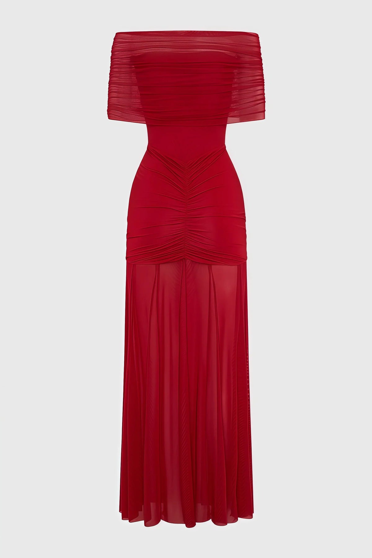 Silvia Strapless Mesh-Panelled Maxi Dress - View 6