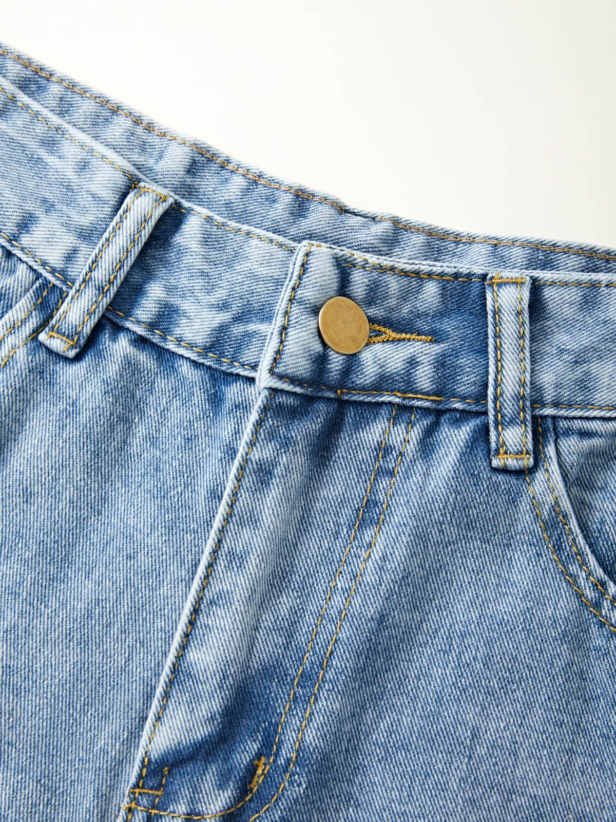Wash Straight Leg Boyfriend Jeans