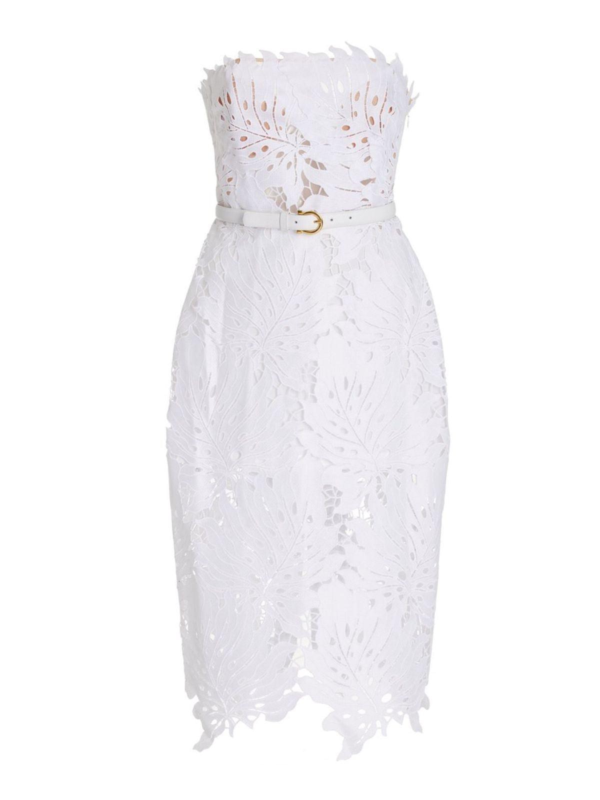 Despina White Lace Midi Dress - View 6