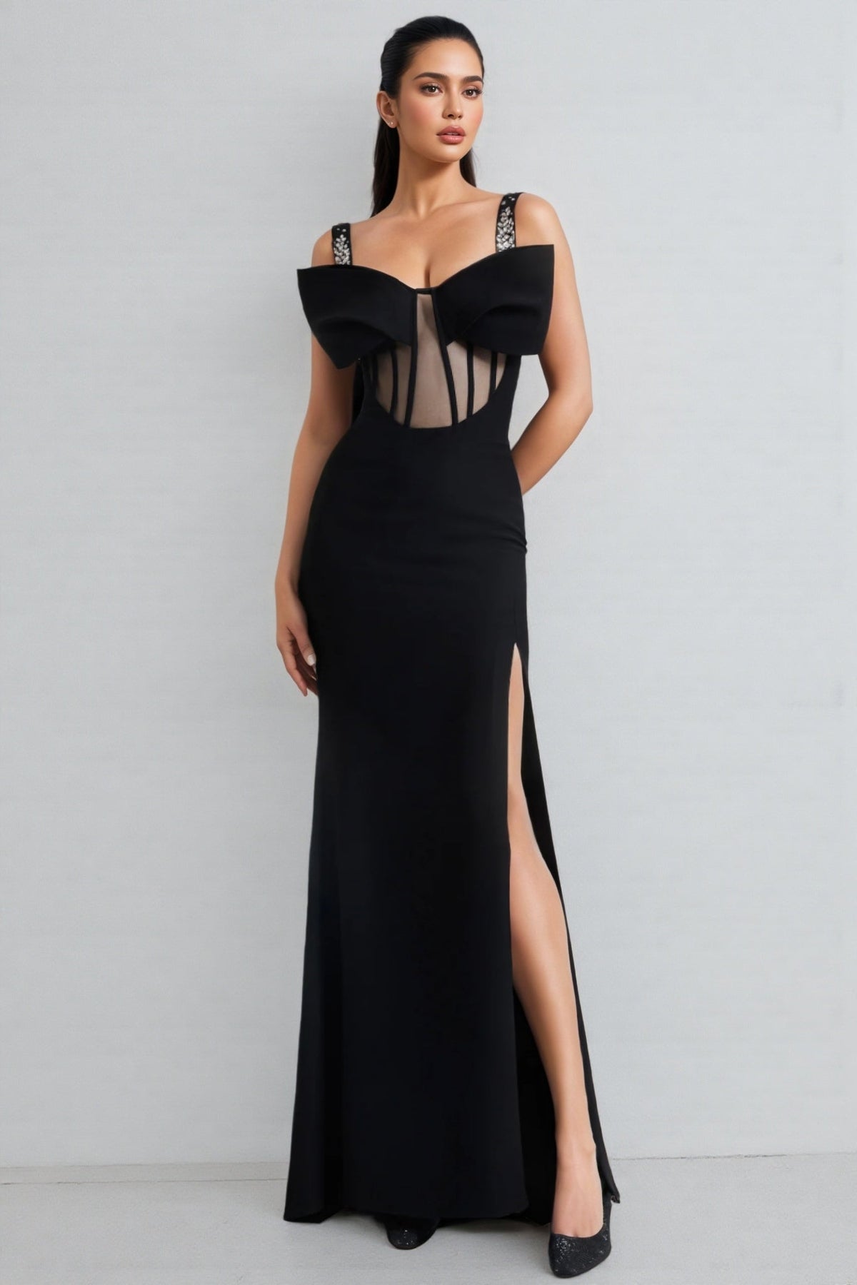 Valo Lace Studded Maxi Dress
