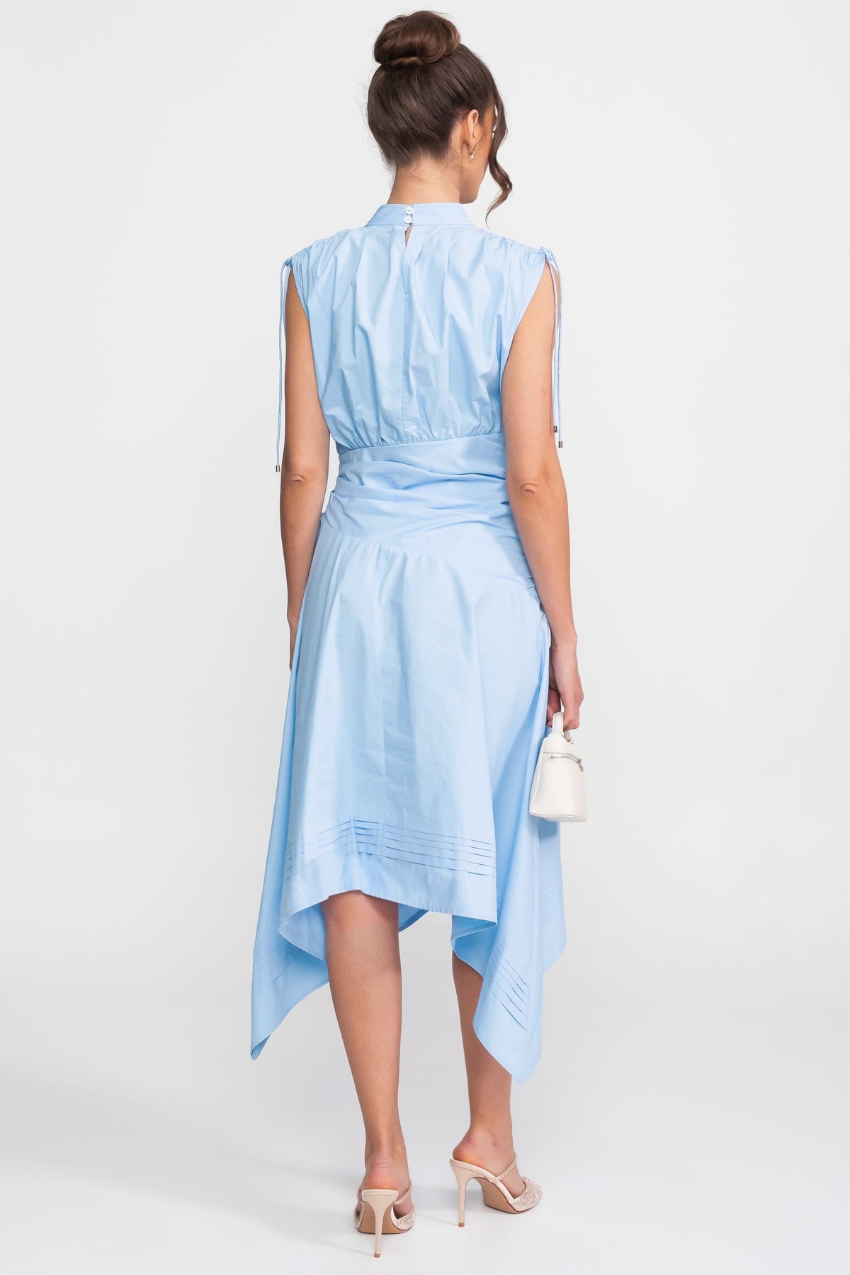 Sleeveless Asymmetric Midi Dress - Light Blue - View 6
