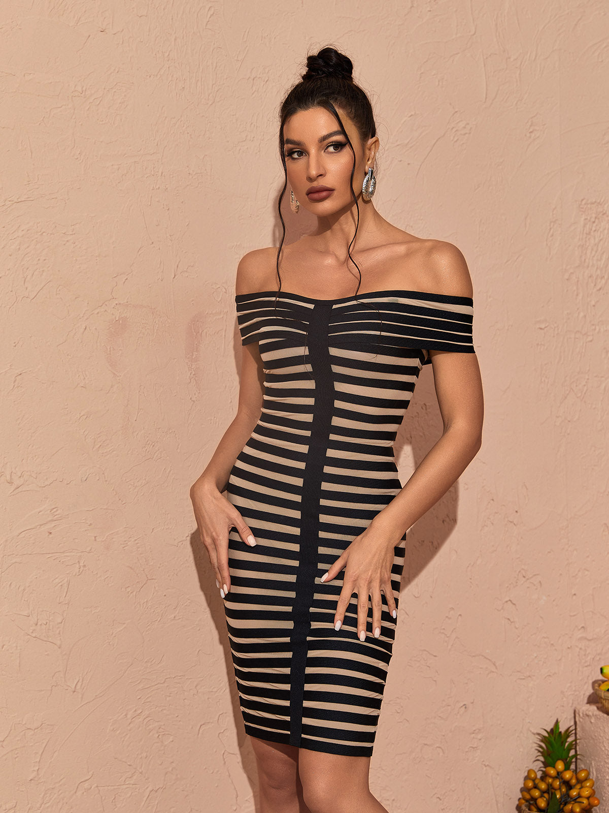 Gatlin Off Shoulder Mesh Mini Dress - View 2