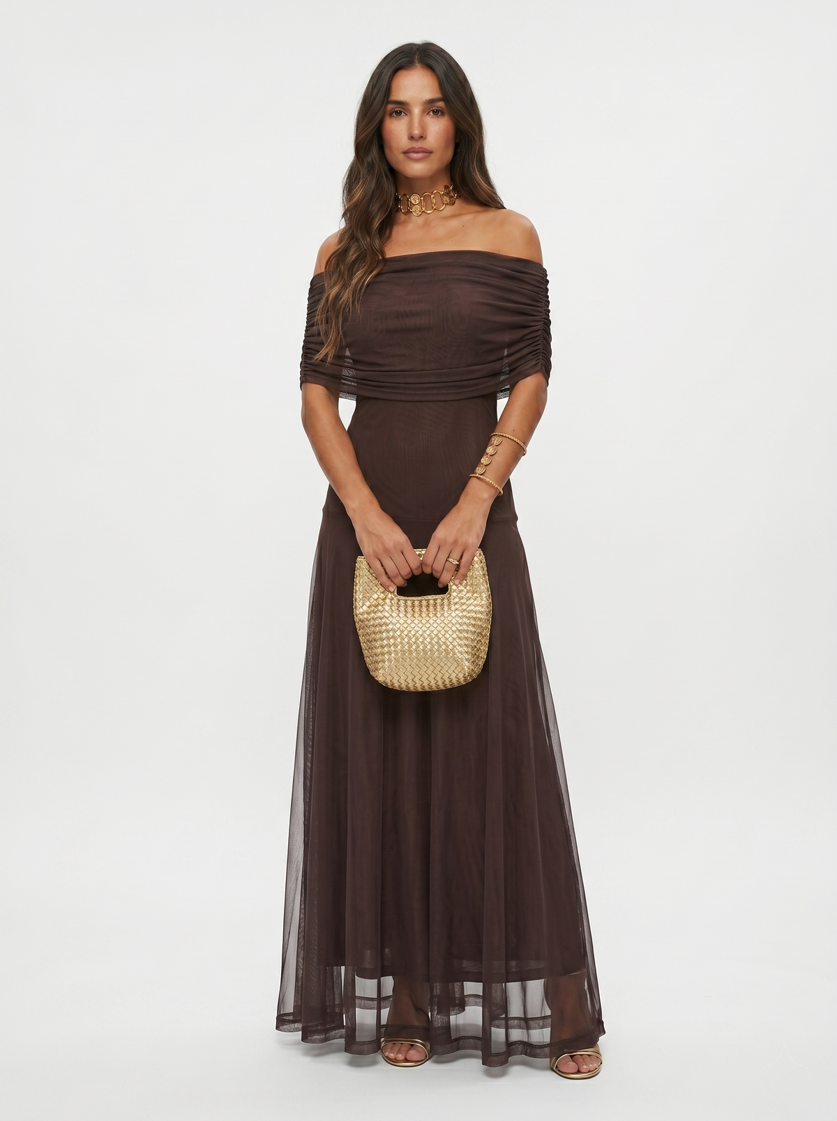 Abstract Print Chiffon One Shoulder Ruched Maxi Gown 11