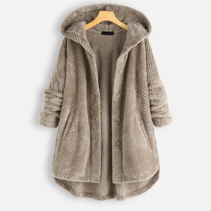 Corduroy Hooded Button Front High Low Coat 8