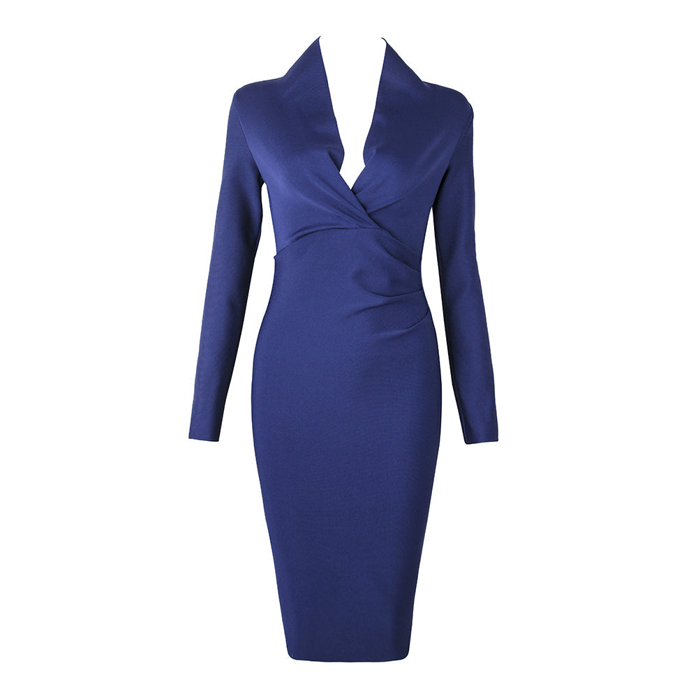 Full Gown Celebrity Club Gown - V Bodycon Deep Bandage
