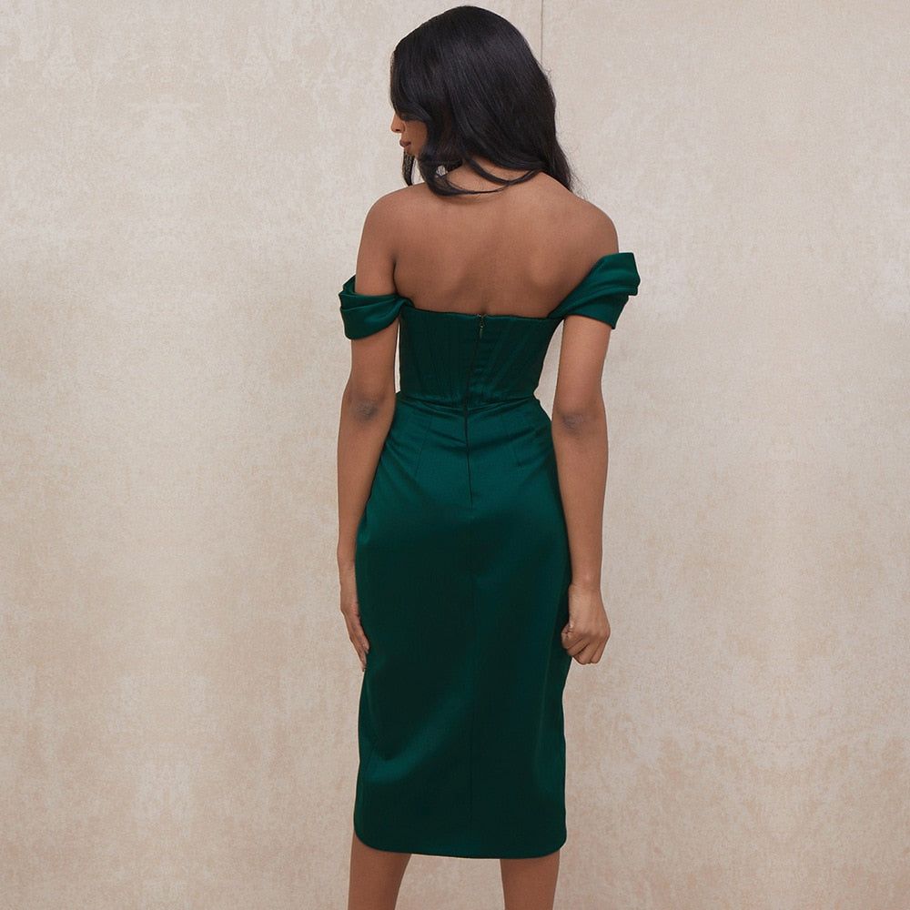 Velvet High Neck Sleeveless Cut Out Bodycon Midi Dress - View 12