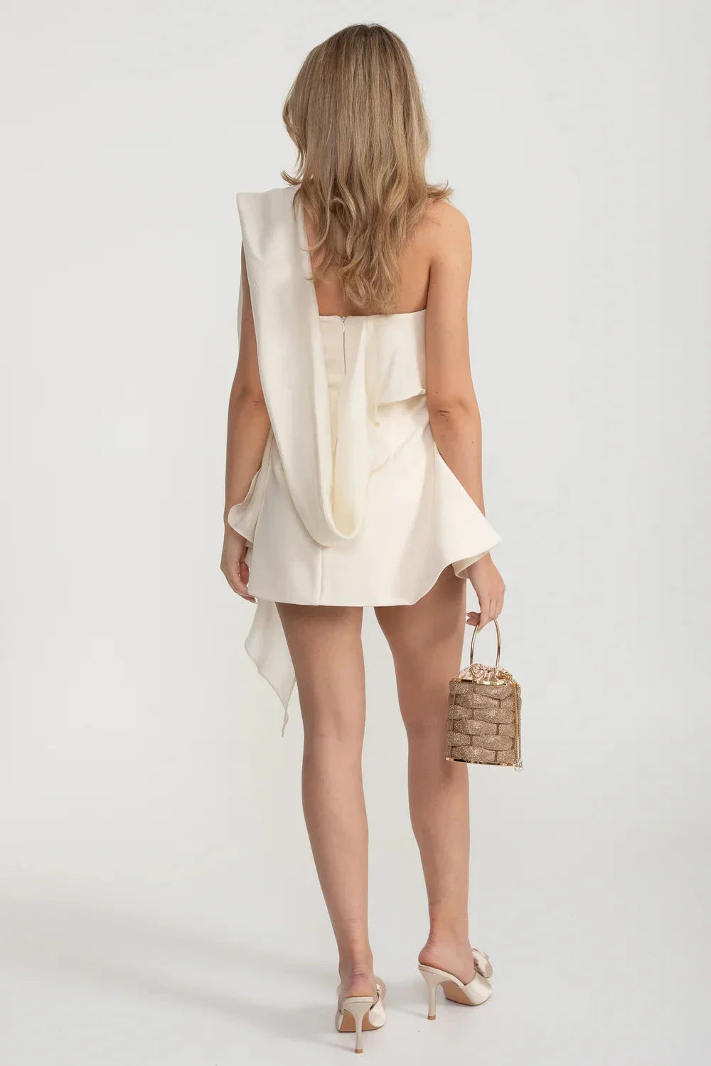 Strapless Fitted Mini Dress - Ivoire - View 7
