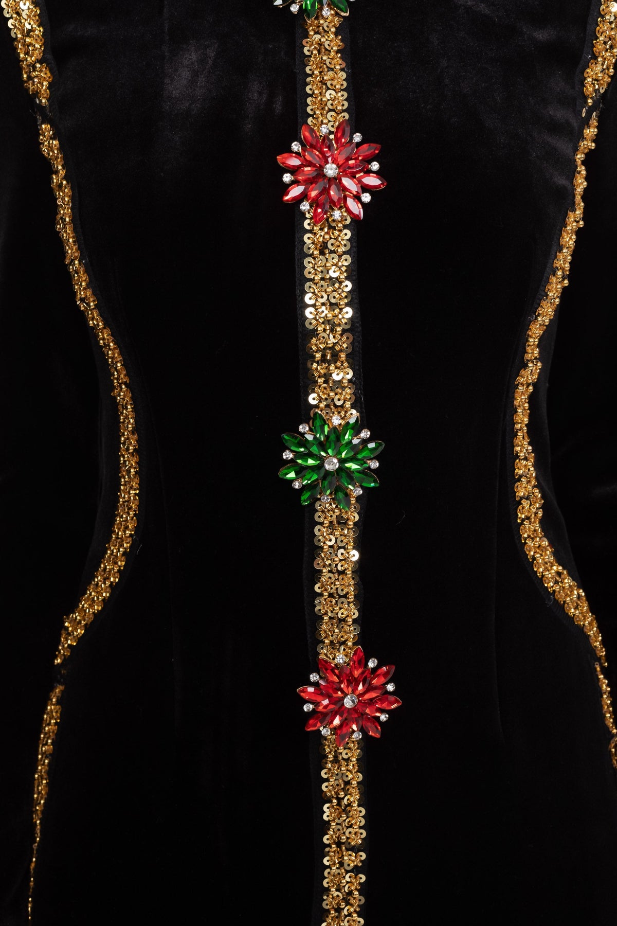 Velvet Maxi Dress - Black - View 6