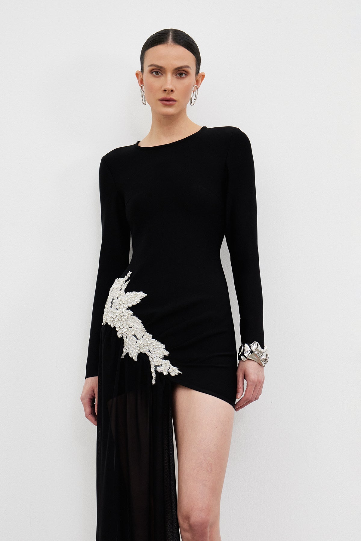Ichirou Embellished Mesh Mini Dress - View 5