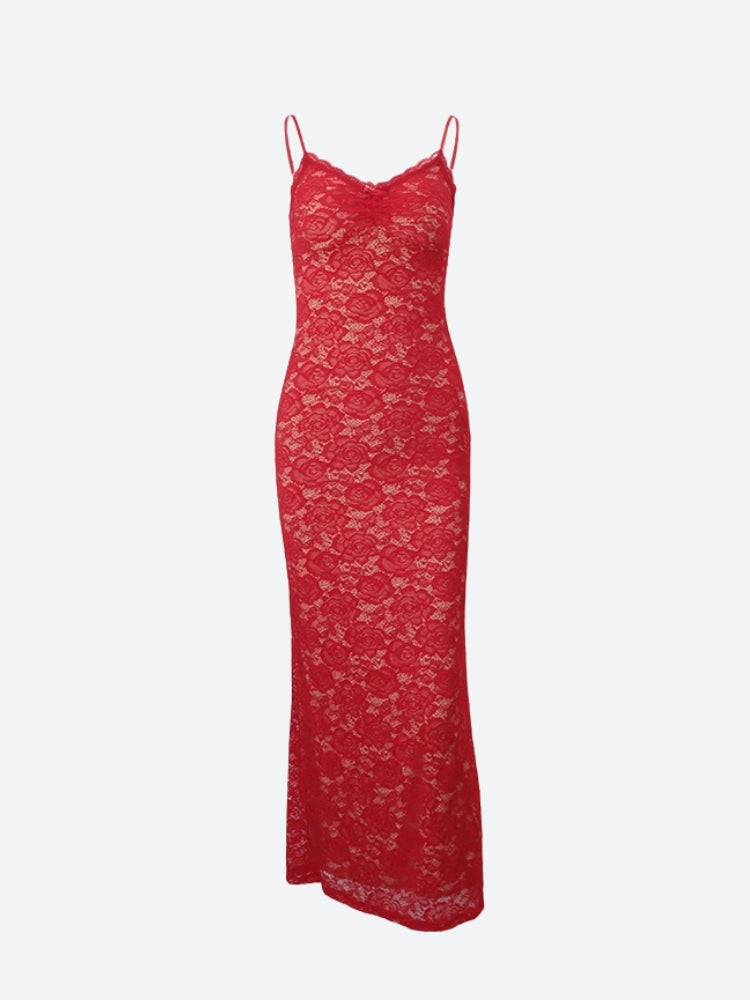 Lace Bodycon Maxi Dress - View 5