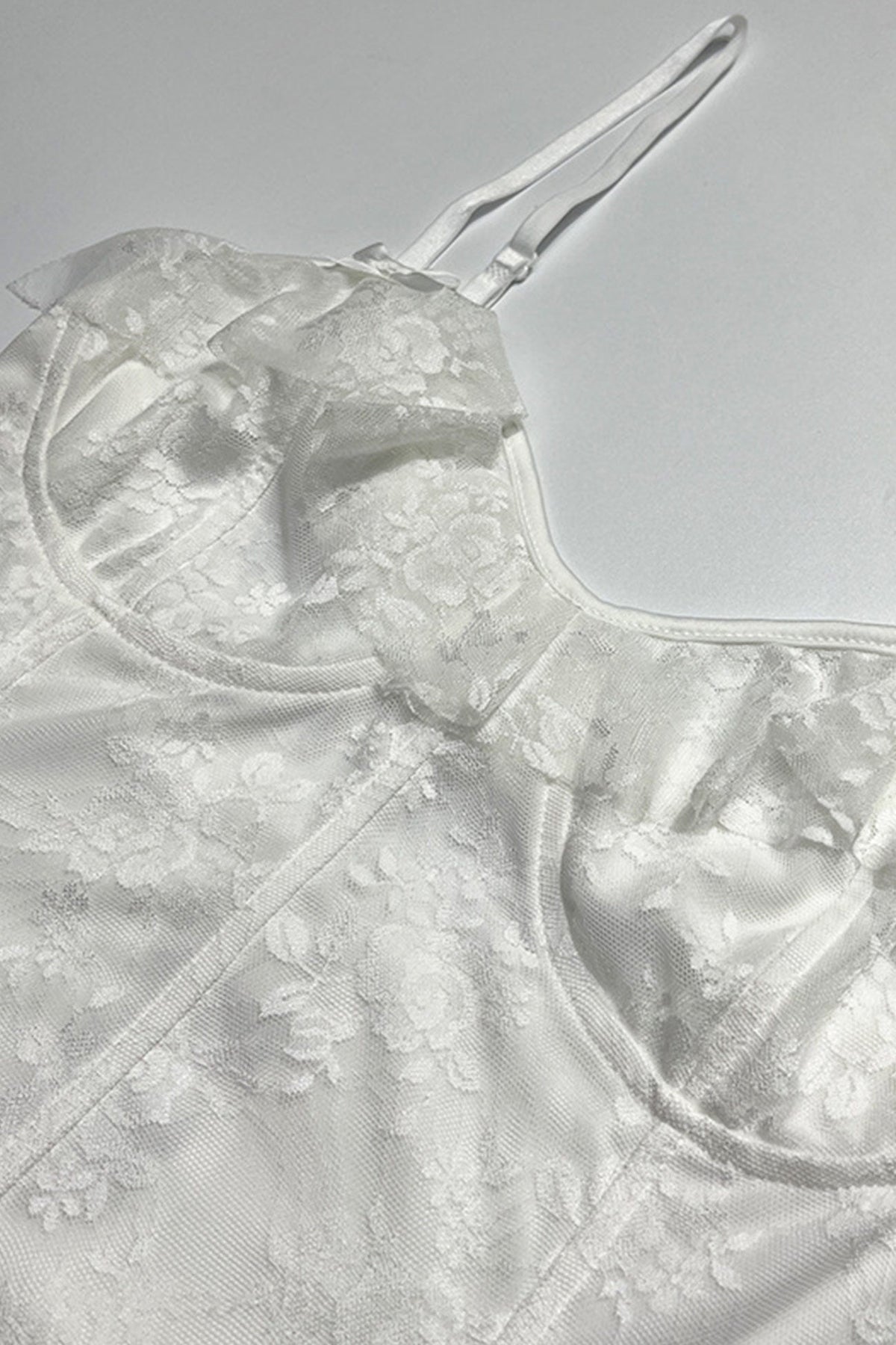 Lace Tiered Ruched Cami Dress - View 7