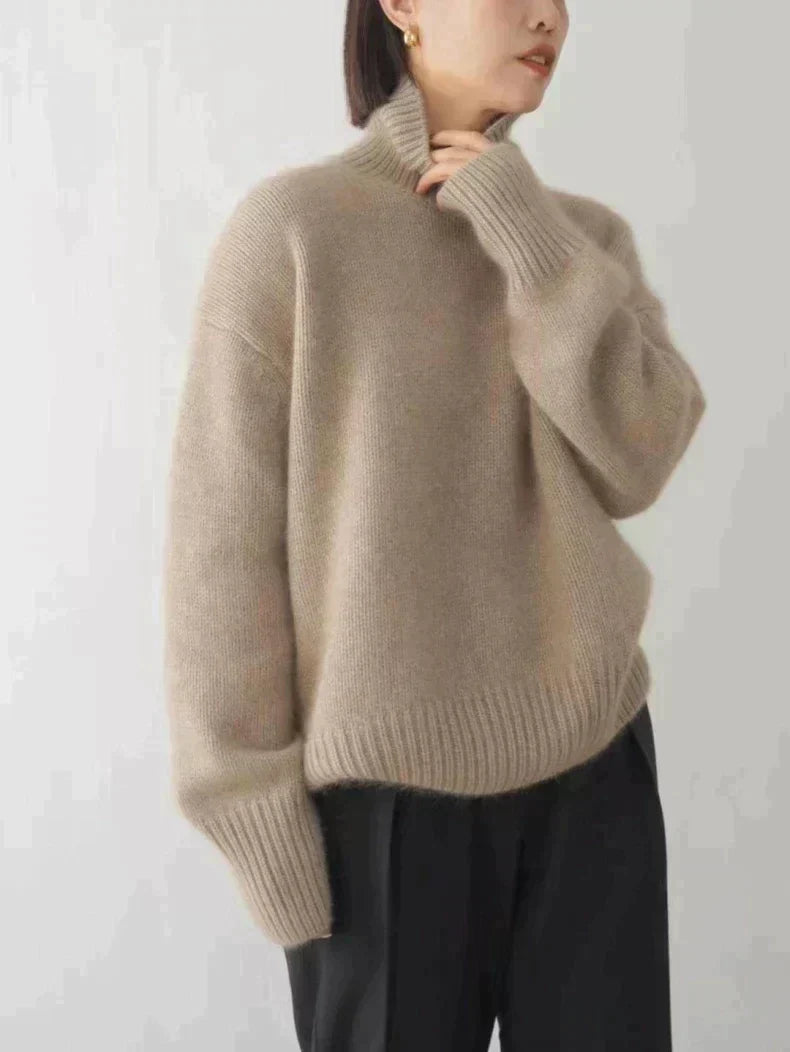 Turtleneck Drop Shoulder Oversized Sweater 5