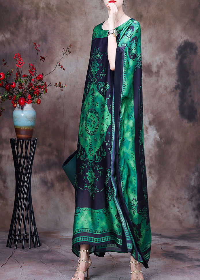 Medallion Print Batwing Sleeve Oversized Kaftan Maxi Dress - View 2