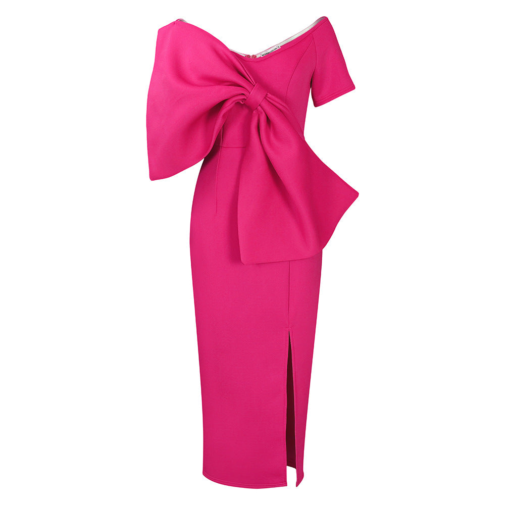 Satin Cowl Neck Backless High Split Slip Maxi Dress - View 10