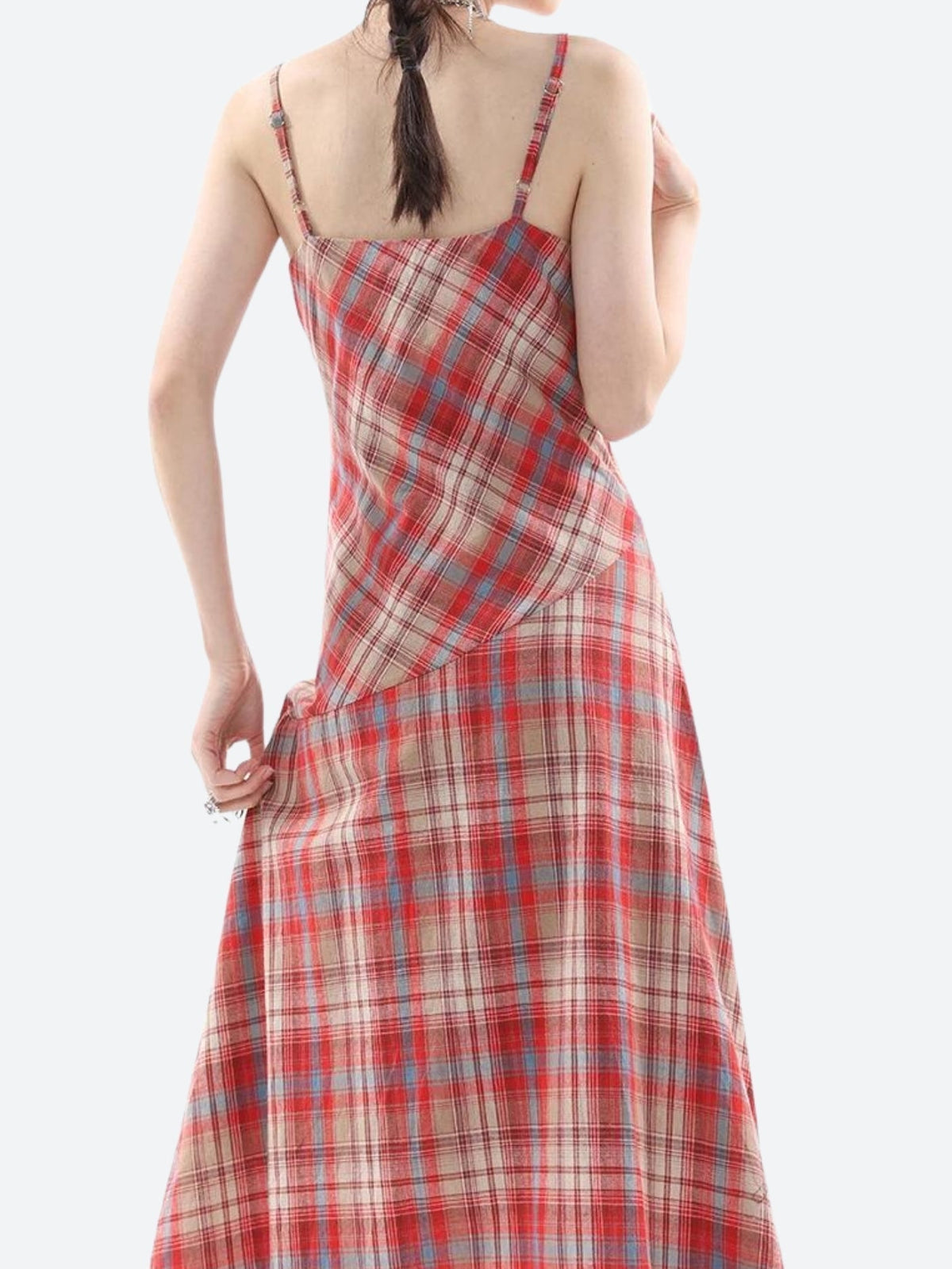 Plaid Lace Midi Dress - View 4