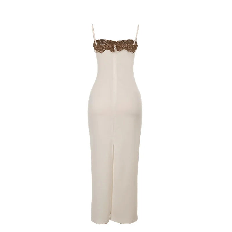 Lace Patchwork Spaghetti Strap Dress - View 9