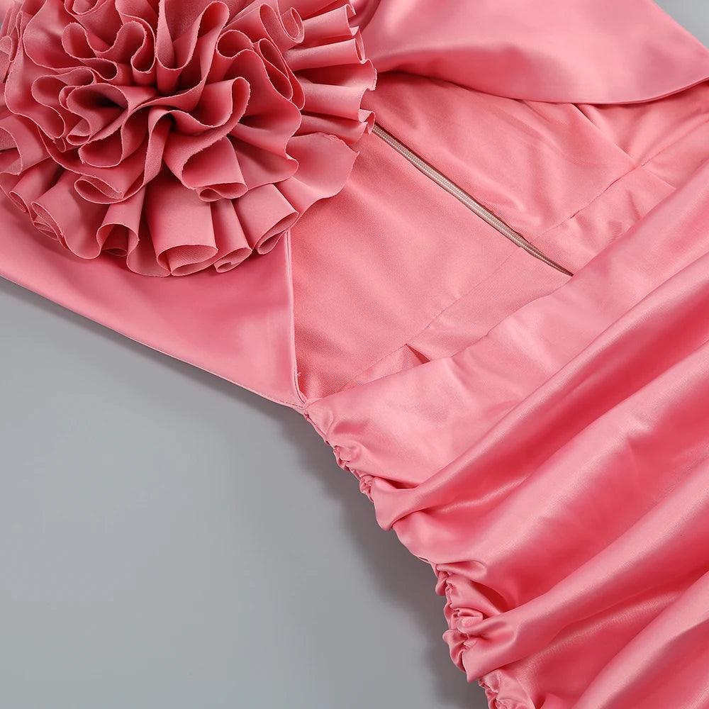 Dine And Dash One Shoulder Satin Mini Dress - View 6