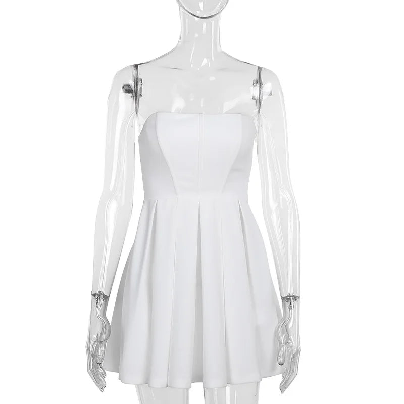 Strapless Corset Pleated A-Line Mini Dress - View 11